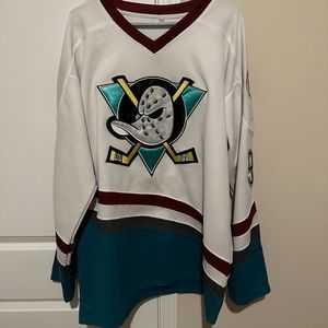 Adam Bank Mighty Ducks Hockey Jersey Size Large